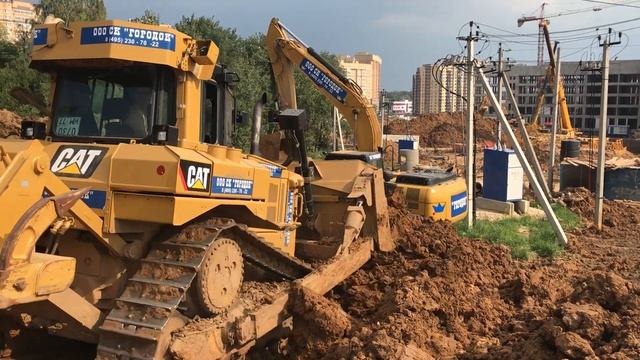 СК ГОРОДОК - работа бульдозера и экскаватора смотреть онлайн