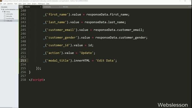 Vanilla DataTables CRUD Application - Update or Edit MySQL Table Data - 3