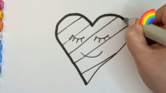 Как нарисовать ❤ СЕРДЦЕ с глазами. Рисунки и раскраски для детей. /Mari rainbow coloring