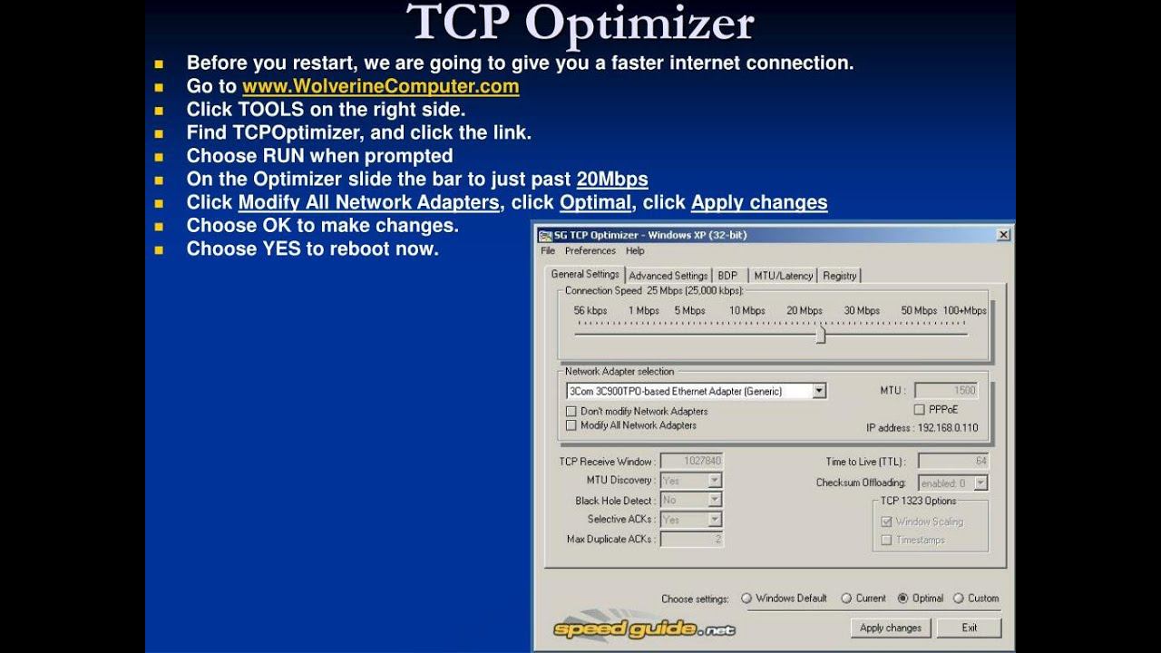 Tcp optimizer для игр
