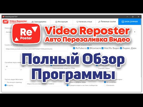 Видео Репостер - программа для перезаливки видео с Ютуба - Полный обзор