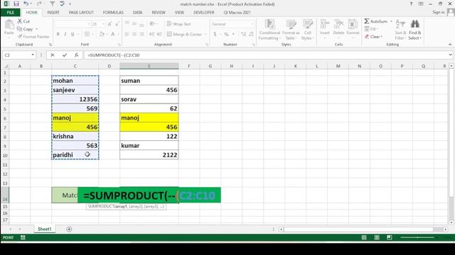 Count Same Row Match Number In Two Columns in Excel | how to compare two columns in excel смотреть онлайн