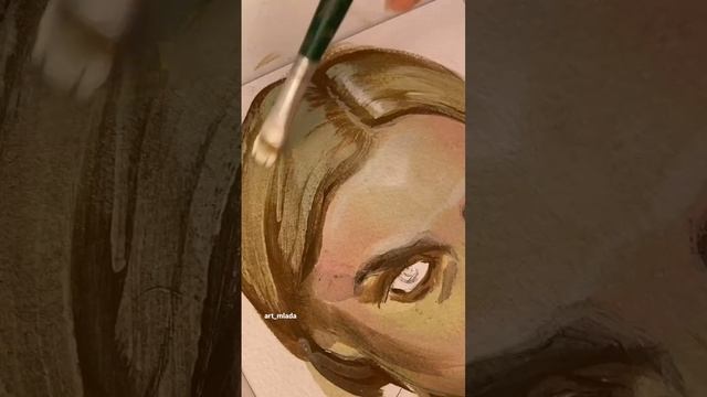 Пишу портрет акрилом на бумаге #art #рисо смотреть онлайн
