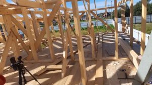 Стропильная система. Монтаж. Консольные балки .КАРКАСНЫЙ ДОМ. СТРОЮ ОДИН. Часть 12.