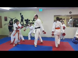 Сдача экзамена по Рукопашному бою на 9 кю. Марку 10 лет. Геническ, школа Метеор.