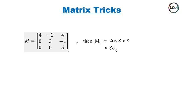 Determinant of Diagonal, Upper/Lower Triangular Matrix | MHCET Matrix Trick | Solution in 5 Seconds смотреть онлайн