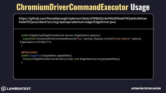 Org Openqa Selenium Chromium ChromiumDriverCommandExecutor