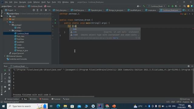 Java Break and Continue statements смотреть онлайн