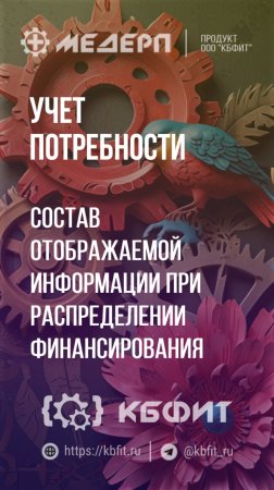 КБФИТ: МЕДЕРП. Учет потребности: Состав отображаемой информации при распределении финансирования