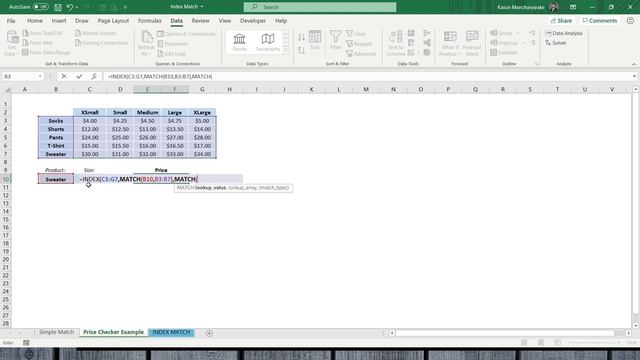 Excel INDEXMATCH Simple: Sinhala ▶ Excel Advanced Formulas and Functions - Episode 03(Sinhalen)