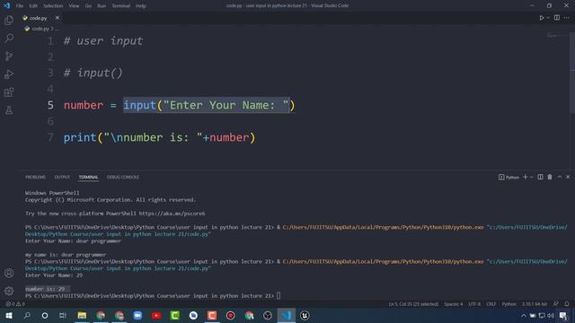 User Input in Python - Python Tutorials For Beginners #21