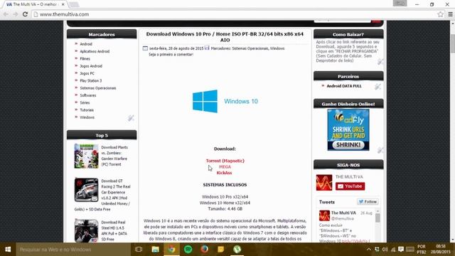 Baixar ISO do Windows 10 Pro PT-BR 32 ou 64 bits смотреть онлайн