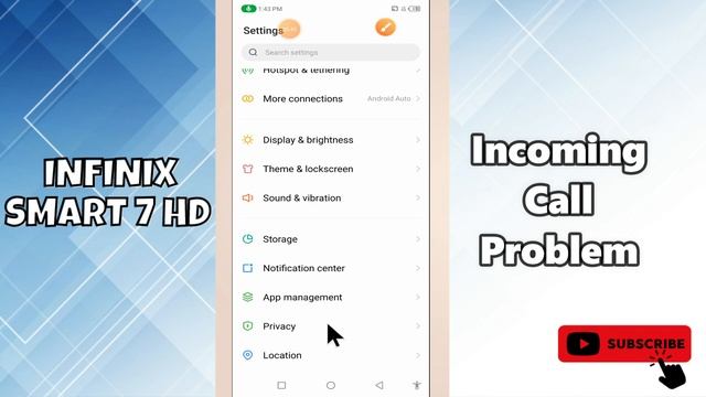 Infinix Smart 7 HD Incoming Call Problem || How to solve the incoming call issues