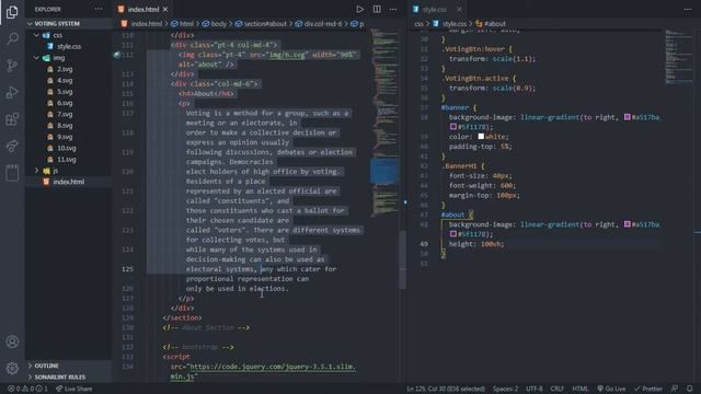 Online Voting System using Php and Mysql || Part - 3 || creating About Section #phpprojects #php