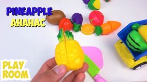 Учим названия Овощей и Фруктов на липучках на Русском и Английском - фрукты и овощи для детей