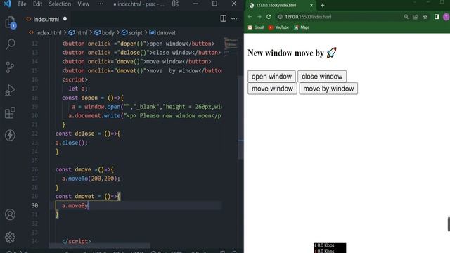 moveBy new Window Method in JavaScript || JS Tutorial for Beginners in 2022