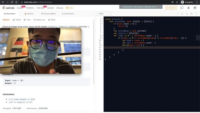 25 min Swift coding challenge - Three Sum