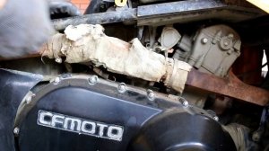 CFMOTO CF500A basic Квадроцикл Замена кольца глушителя