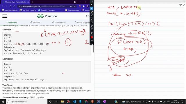 maximize toys gfg | find the maximum number of toys that can be bought from given sum of money смотреть онлайн