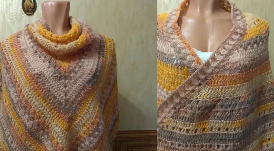 Как связать эффектную шаль простейшей вязкой смотреть онлайн