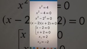 Неполное квадратное уравнение. x в квадрате =4