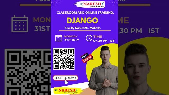 Django Classroom and Online Training.| Django | NareshIT. #django   #python #education #recruitment