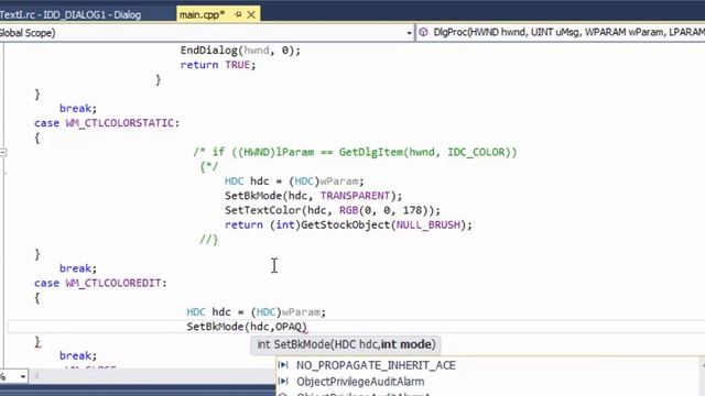 C++ WinApi [10] Изменение цвета текста Static Control