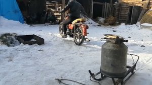 Заводим Мотоцикл Минск зимой