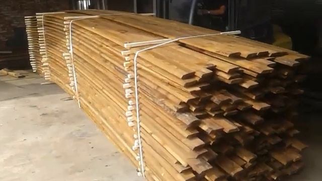 отгрузка антисептированого импрегнированного планкена для фасада и забора смотреть онлайн