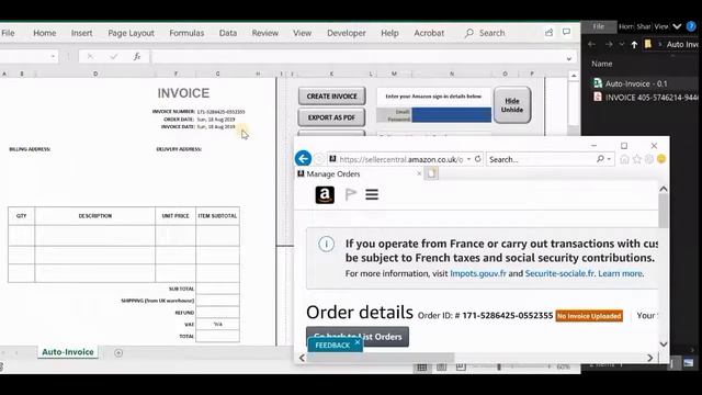 EXCEL VBA PROJECT 2019 - Amazon Auto Invoice Creation and Uploading for Non-VAT Businesses смотреть онлайн