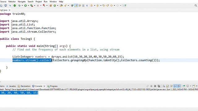 Find the frequency of each elements in a list using stream api of java 8 #java8 #stream #javacoding