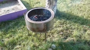 Мангал из старой стиральной машины.