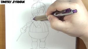 How to draw Smasher Balloon Boy, FNAF, Как нарисовать Смэшер Балун Боя, ФНАФ