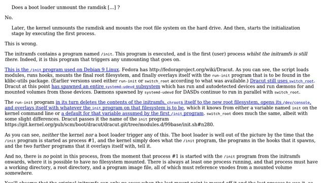 Does a boot loader unmount the ramdisk BEFORE mounting the root file system on the hard drive? смотреть онлайн