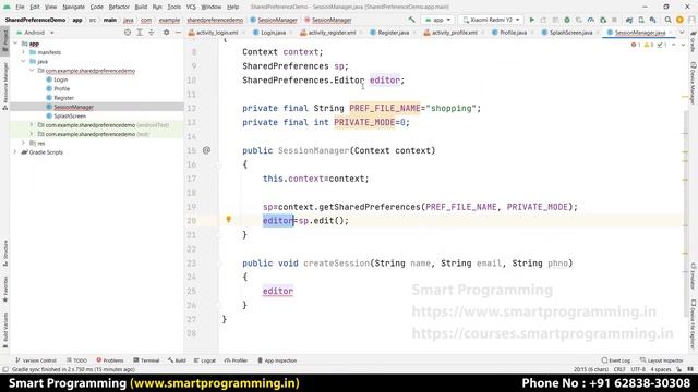 Shared Preferences: Save & Retrieve Data Android Studio | Session Management - Login & Register #40