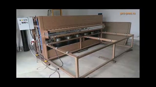 Пресс горячий для наклейки пластика и шпона, оборудованный выкатным столом. смотреть онлайн