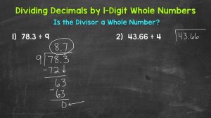 How to Divide Decimals by 1-Digit Whole Numbers | Dividing Decimals | Math with Mr. J