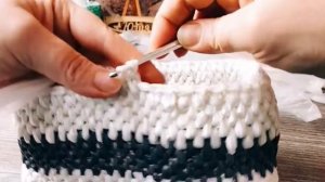 Корзинка из пакетов крючком
