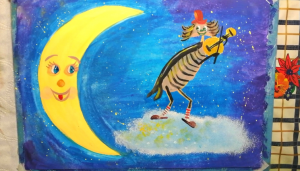 Как нарисовать месяц и сверчка