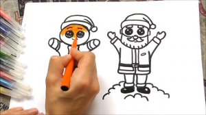 How to Draw a Gingerbread Man and Santa Claus_ Christmas Series