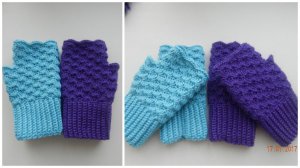 Вязание крючком. Митенки узором ракушки.