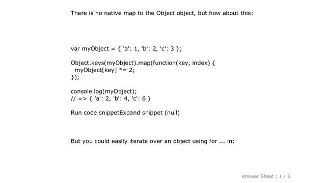 JavaScript : map function for objects (instead of arrays)