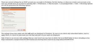 Evolution not showing latest email in my IMAP inbox (2 Solutions!!)