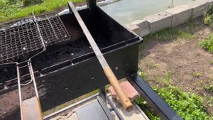 Мангал металлический с навесом и печкой под казан