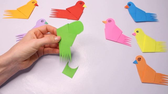 DIY  Супер простые Оригами птички из бумаги за 3 минуты!