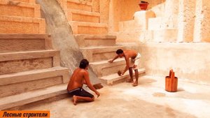 Невероятные умельцы построили шикарный аквапарк в лесу подручными средствами. #стройка