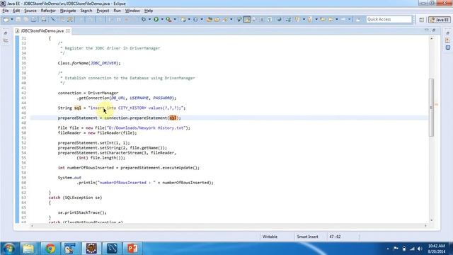 How to Store File to a database table using JDBC Program? | MySQL