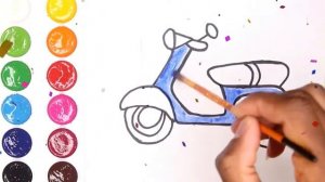 How to draw scooter vespa Как нарисовать самокат веспуBolalar uchun skuterlarni vespa qanday chizis