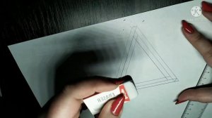 Как нарисовать объемный 3D треугольник поэтапно. Рисунок простым карандашом. 3D рисунок. Рисование.