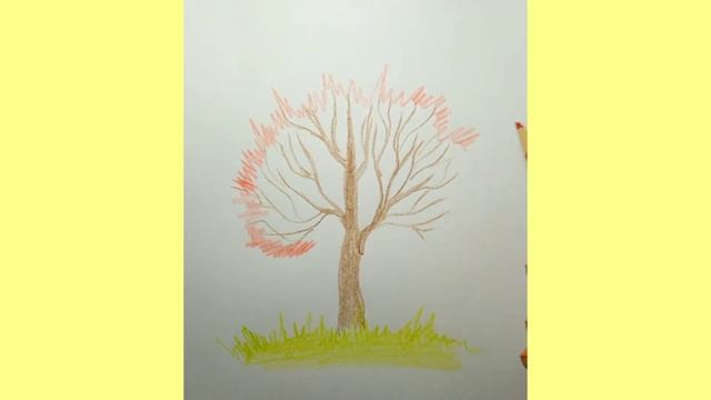 Как нарисовать радужное дерево цветными карандашами. смотреть онлайн